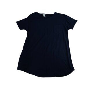 Fleece Factory T-Shirt Men's L Short Sleeves Pocket Navy Blue Casual Streetwear